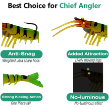 Chief Angler Shrimp Lures Soft Fishing bait Live Chemmeen Size 13.5cm Weight 14.4g Chief Angler