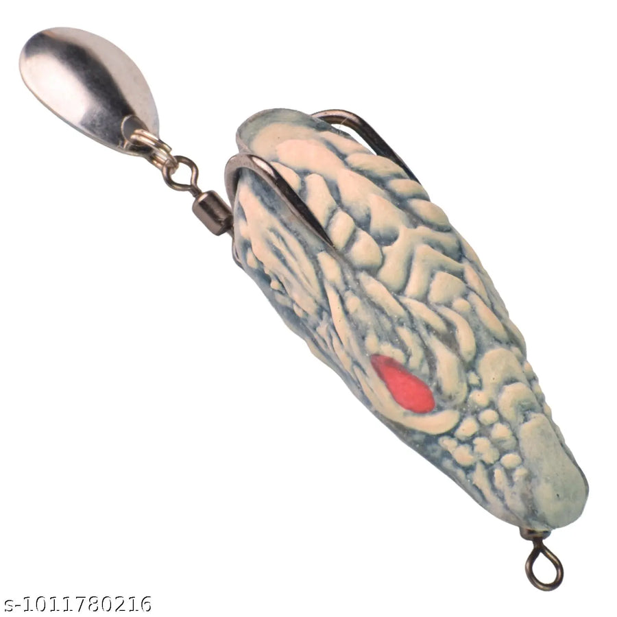 Chief Angler Dragon Hand-Made White Frog Lure 4.5CM 6G–8G Weedless Topwater Bait for Snakehead & Murrel - Realistic Soft-Body Floating Natural Rubber Fishing Lure