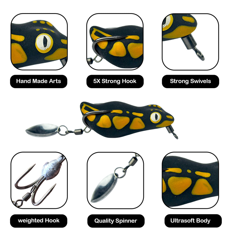 Chief Angler Crown Handmade Frog Lure 4.5cm 6–8g – Weedless Topwater Snakehead Bait