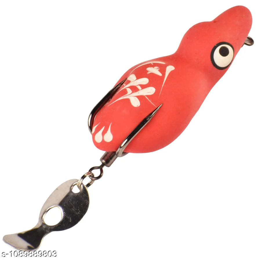 Chief AnglerDuck Hand-Made Red Frog L ure 5CM 7G–9G Weedless Topwater Bait for Snakehead & Murrel - Realistic Soft-Body Floating Natural Rubber Fishing L ure