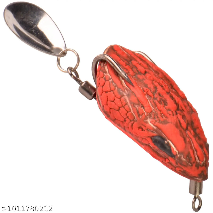 Chief Angler Sky Hand-Made Red Frog L ure 4CM 4G–6G Weedless Topwater Bait for Snakehead & Murrel - Realistic Soft-Body Floating Natural Rubber Fishing L ure