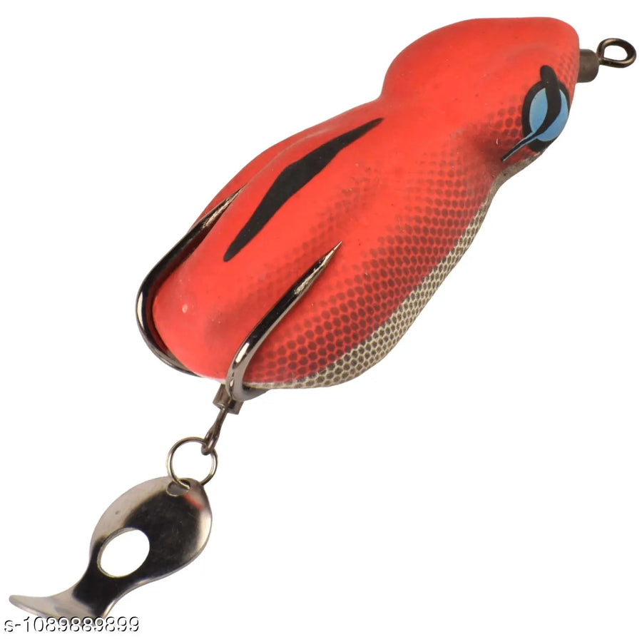 Chief Angler Big Bu g Hand-Made Red Frog L ure 5.5CM 10G–12G Weedless Topwater Bait for Snakehead & Murrel - Realistic Soft-Body Floating Natural Rubber Fishing L ure
