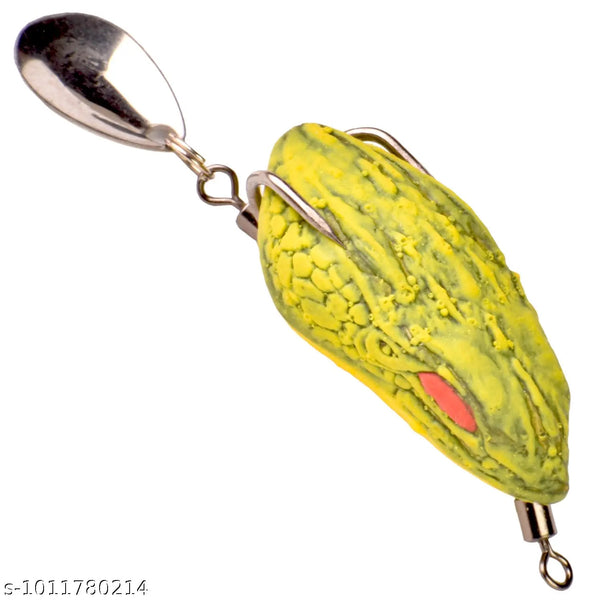 Chief Angler Sky Hand-Made Green Frog Lure 4CM 4G–6G Weedless Topwater Bait for Snakehead & Murrel - Realistic Soft-Body Floating Natural Rubber Fishing Lure