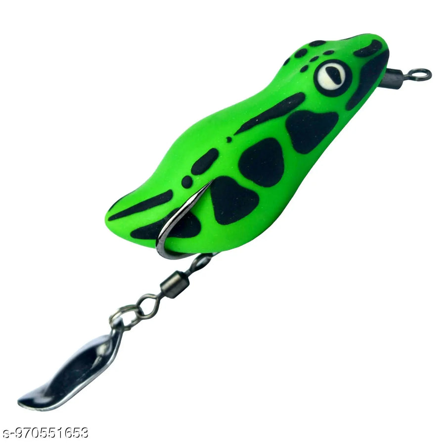 Chief Angler Crown Hand-Made Black Frog L ure 4.5CM 6g-8g– Weedless Topwater Bait for Snakehead & Murrel - Realistic Soft-Body Floating Natural Rubber Fishing L ure