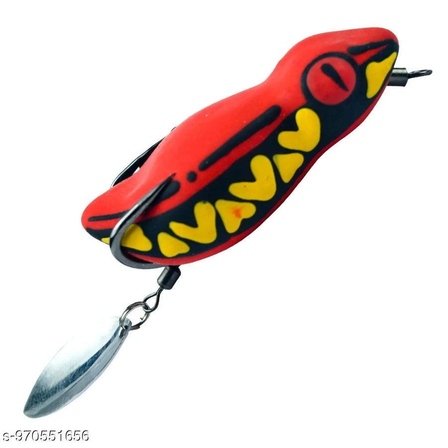 Chief Angler Overlord Hand-Made Black Frog L ure 5CM 8g-10g– Weedless Topwater Bait for Snakehead & Murrel - Realistic Soft-Body Floating Natural Rubber Fishing L ure
