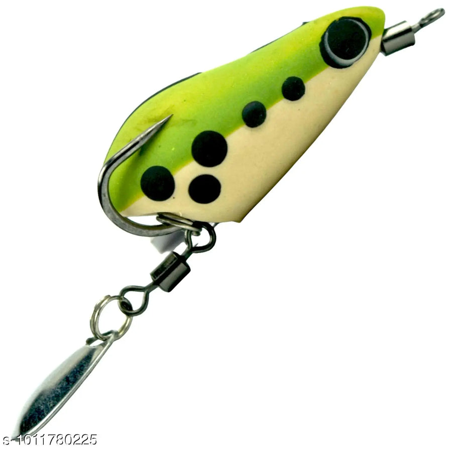 Chief Angler Star Hand-Made Green Frog Lure 3.5CM 4G–6G Weedless Topwater Bait for Snakehead & Murrel - Realistic Soft-Body Floating Natural Rubber Fishing Lure