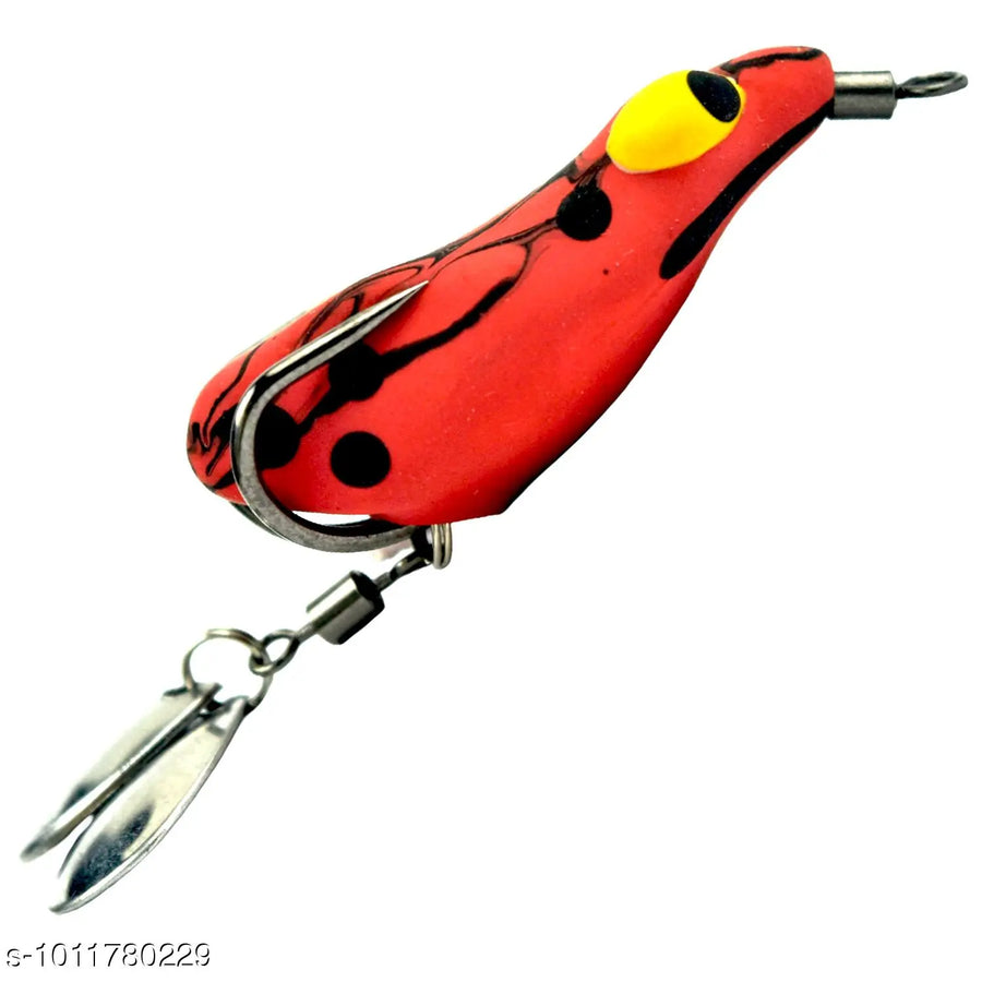 Chief Angler Mizu Hand-Made Red Frog L ure 4CM 6G–8G Weedless Topwater Bait for Snakehead & Murrel - Realistic Soft-Body Floating Natural Rubber Fishing L ure