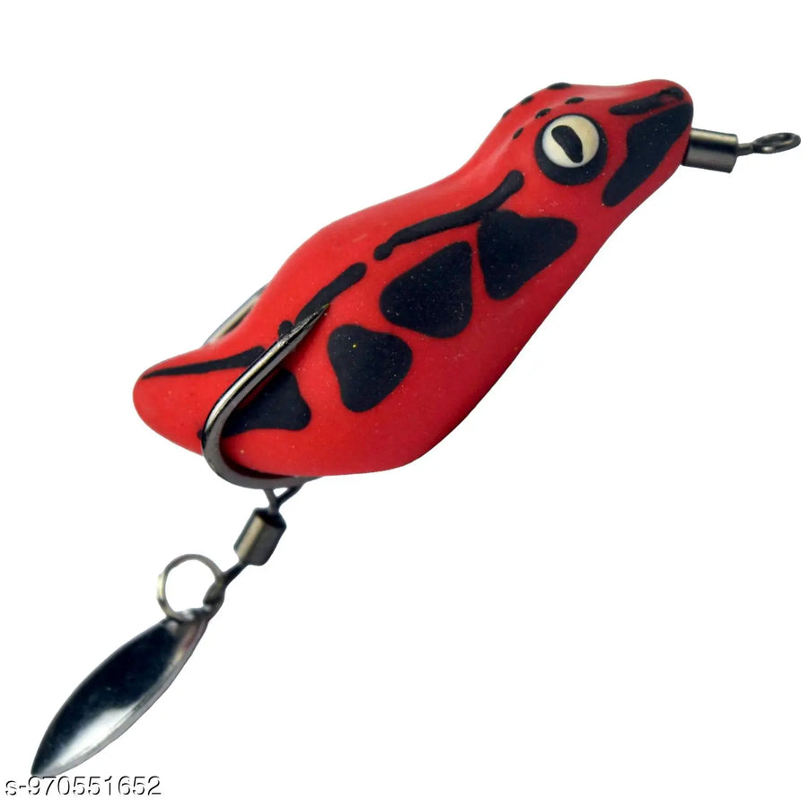 Chief Angler Crown Hand-Made Black Frog L ure 4.5CM 6g-8g– Weedless Topwater Bait for Snakehead & Murrel - Realistic Soft-Body Floating Natural Rubber Fishing L ure