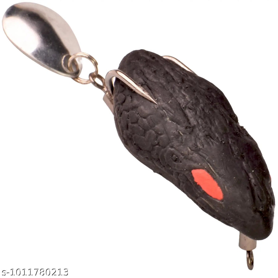 Chief Angler Sky Hand-Made Black Frog Lure 4CM 4G–6G Weedless Topwater Bait for Snakehead & Murrel - Realistic Soft-Body Floating Natural Rubber Fishing Lure