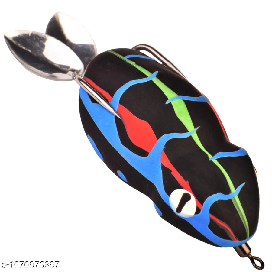 Chief Angler Buddy Hand-Made Black Frog L ure 5.5CM 11G–13G Weedless Topwater Bait for Snakehead & Murrel - Realistic Soft-Body Floating Natural Rubber Fishing L ure