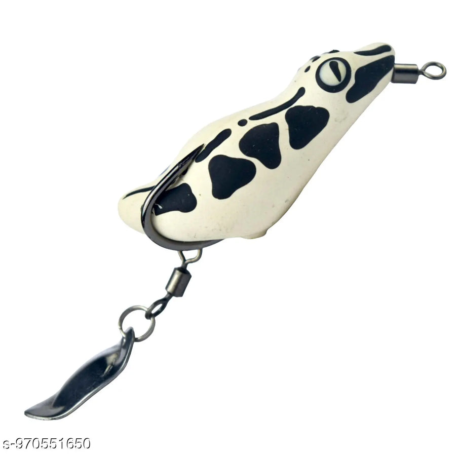Chief Angler Crown Hand-Made Black Frog L ure 4.5CM 6g-8g– Weedless Topwater Bait for Snakehead & Murrel - Realistic Soft-Body Floating Natural Rubber Fishing L ure