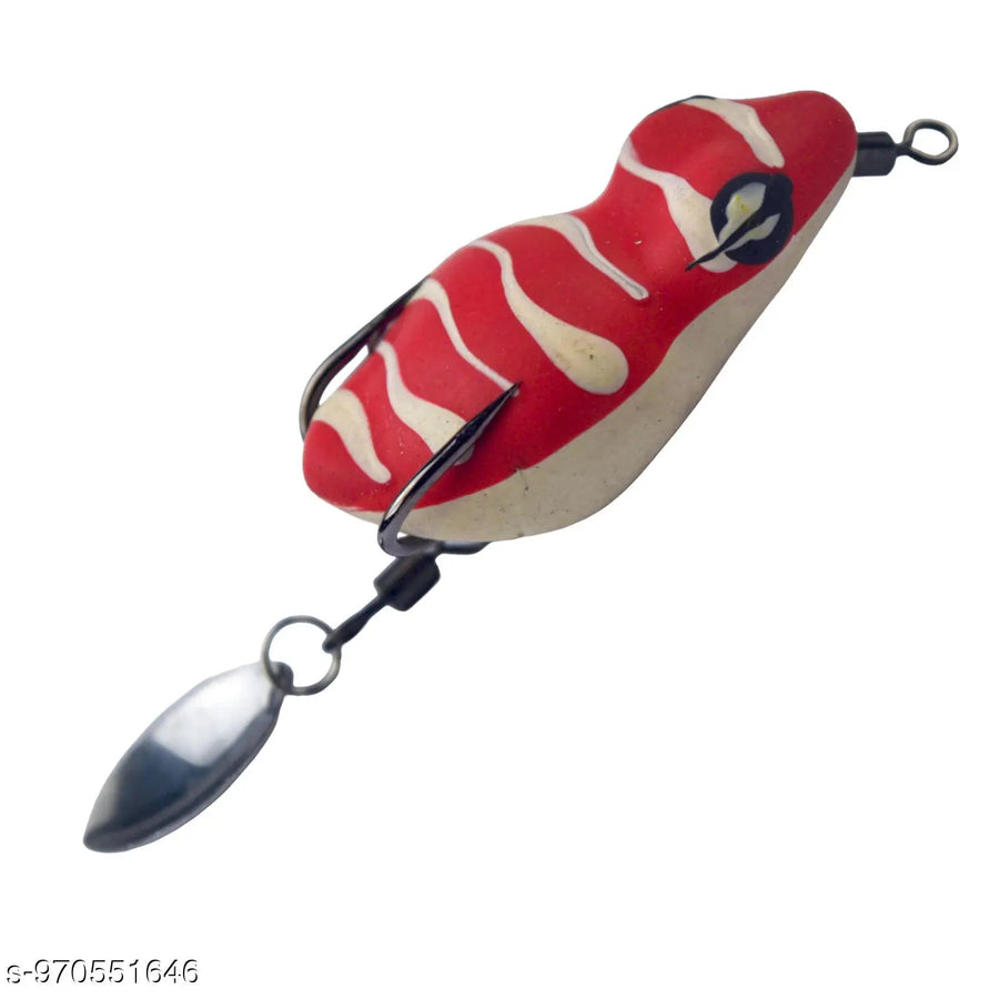 Chief Angler Patron Hand-Made Red Frog L ure 3.5 CM 5g-7g– Weedless Topwater Bait for Snakehead & Murrel - Realistic Soft-Body Floating Natural Rubber Fishing L ure