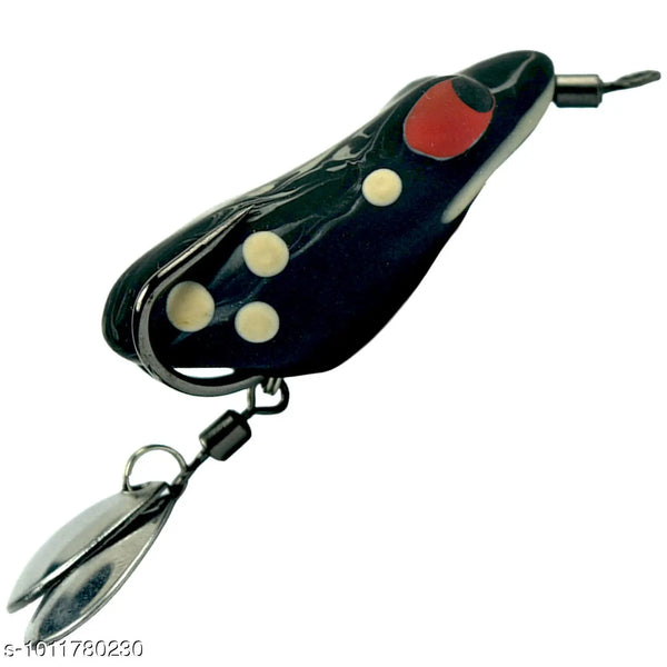 Chief Angler Mizu Hand-Made Black Frog L ure 4CM 6G–8G Weedless Topwater Bait for Snakehead & Murrel - Realistic Soft-Body Floating Natural Rubber Fishing L ure