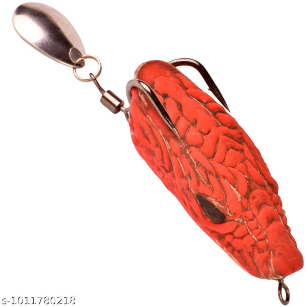 Chief Angler Dragon Hand-Made Red Frog Lure 4.5CM 6G–8G Weedless Topwater Bait for Snakehead & Murrel - Realistic Soft-Body Floating Natural Rubber Fishing Lure