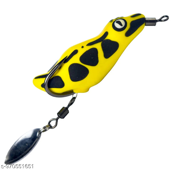 Chief Angler Crown Hand-Made Black Frog L ure 4.5CM 6g-8g– Weedless Topwater Bait for Snakehead & Murrel - Realistic Soft-Body Floating Natural Rubber Fishing L ure