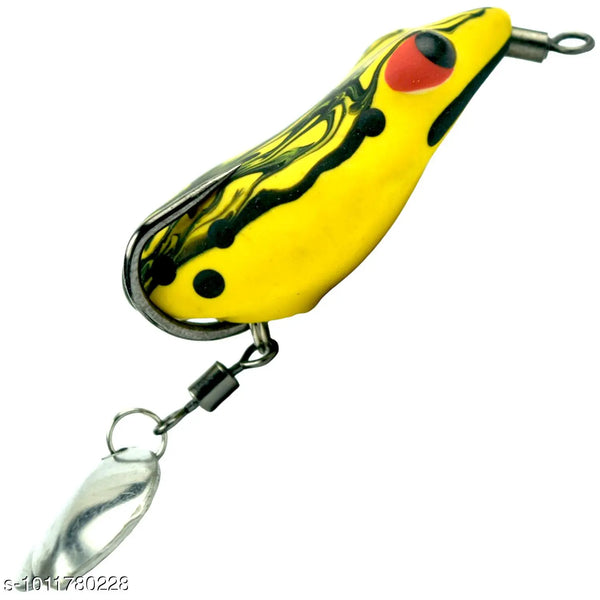 Chief Angler Mizu Hand-Made Yellow Frog L ure 4CM 6G–8G Weedless Topwater Bait for Snakehead & Murrel - Realistic Soft-Body Floating Natural Rubber Fishing L ure