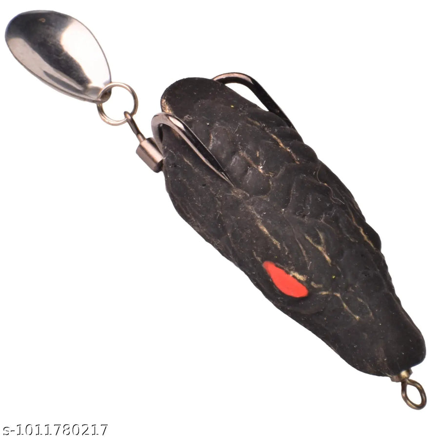 Chief Angler Dragon Hand-Made Black Frog Lure 4.5CM 6G–8G Weedless Topwater Bait for Snakehead & Murrel - Realistic Soft-Body Floating Natural Rubber Fishing Lure