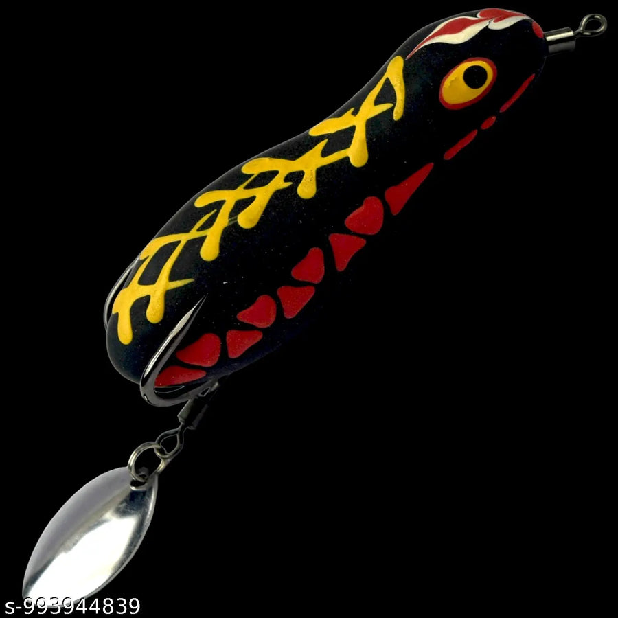 Chief Angler Adept Hand-Made Yellow Frog L ure 6CM 11g–14G Weedless Topwater Bait for Snakehead & Murrel - Realistic Soft-Body Floating Natural Rubber Fishing L ure