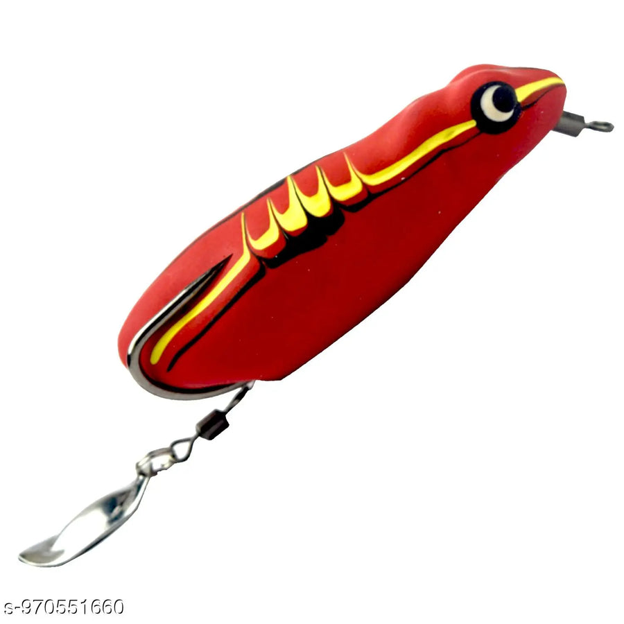 Chief Angler Sultan Hand-Made Red Frog L ure 6cm 10g-13g– Weedless Topwater Bait for Snakehead & Murrel - Realistic Soft-Body Floating Natural Rubber Fishing L ure