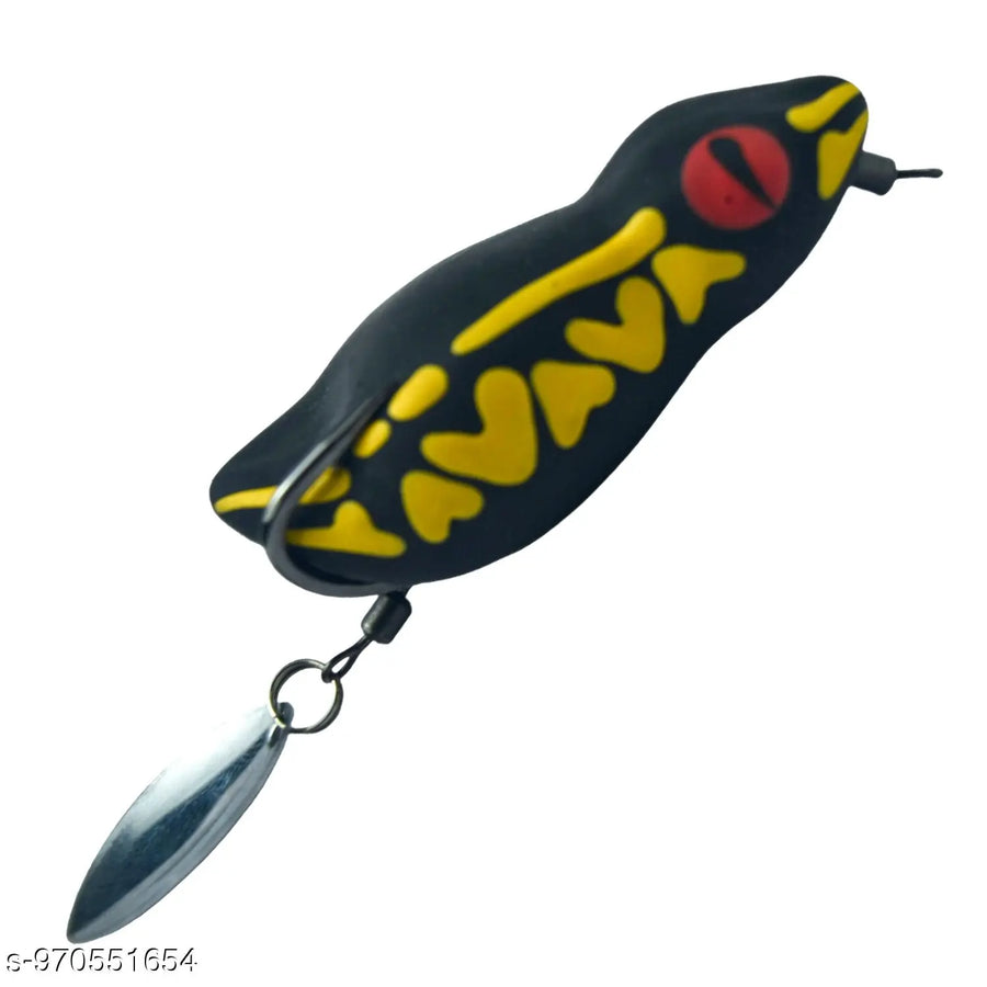 Chief Angler Overlord Hand-Made Black Frog L ure 5CM 8g-10g– Weedless Topwater Bait for Snakehead & Murrel - Realistic Soft-Body Floating Natural Rubber Fishing L ure