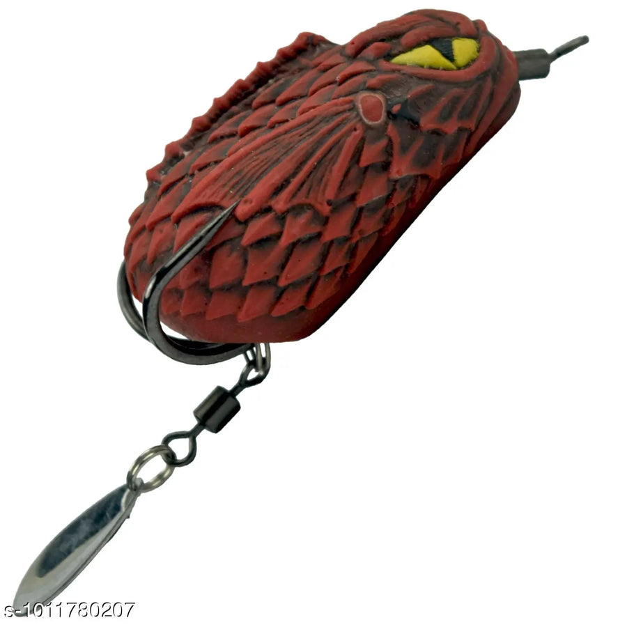 Chief Angler Almaz Hand-Made Red Frog Lure 4CM 5G–7G Weedless Topwater Bait for Snakehead & Murrel - Realistic Soft-Body Floating Natural Rubber Fishing Lure