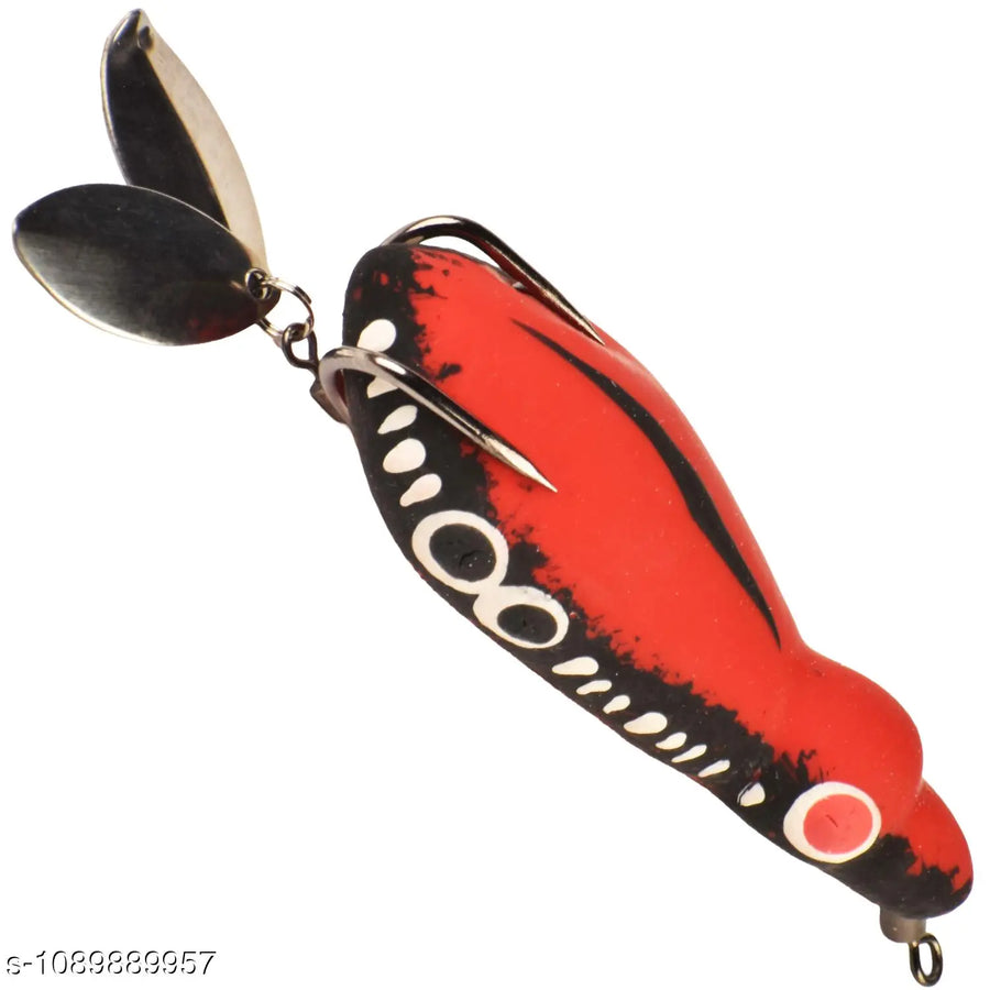 Chief Angler Captain Hand-Made Red Frog L ure 6.5CM 13G–15G Weedless Topwater Bait for Snakehead & Murrel - Realistic Soft-Body Floating Natural Rubber Fishing L ure