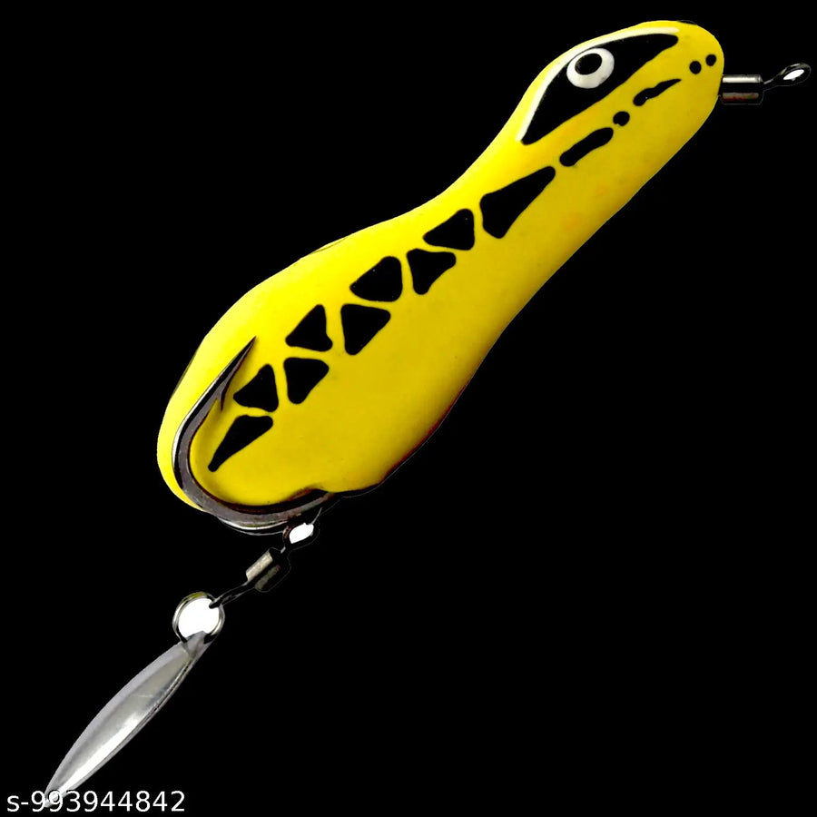 Chief Angler Adept Hand-Made Yellow Frog L ure 6CM 11g–14G Weedless Topwater Bait for Snakehead & Murrel - Realistic Soft-Body Floating Natural Rubber Fishing L ure