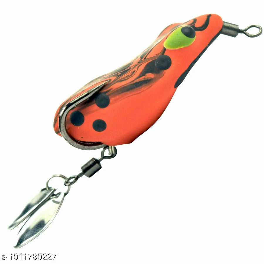 Chief Angler Mizu Hand-Made Orange Frog L ure 4CM 6G–8G Weedless Topwater Bait for Snakehead & Murrel - Realistic Soft-Body Floating Natural Rubber Fishing L ure